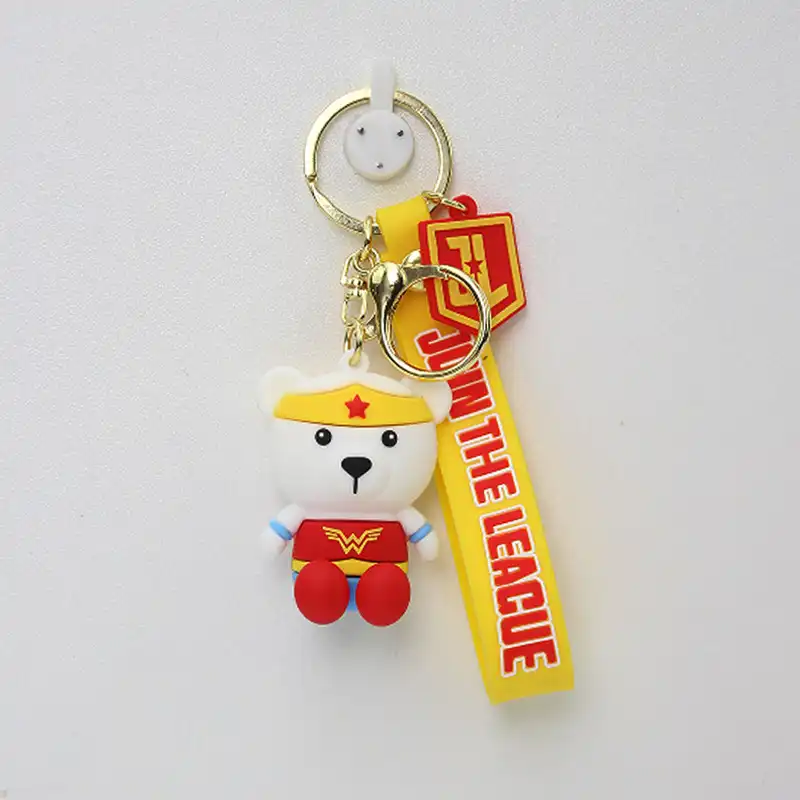 3D three-dimensional cartoon bear soft rubber doll keychain car bag keychain pendant creative small gift第4张