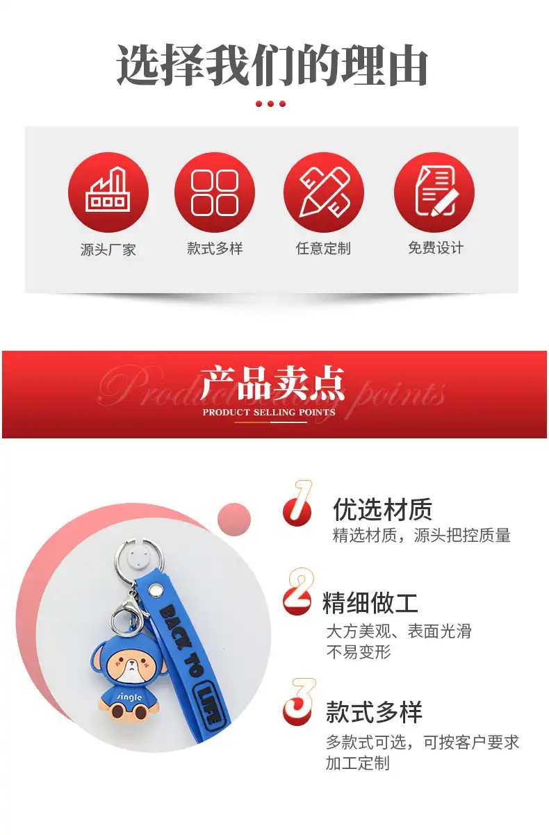 工厂批发定制 PVC钥匙扣 3D立体卡通公仔钥匙扣 硅胶软胶钥匙扣 接外贸定制单第2张
