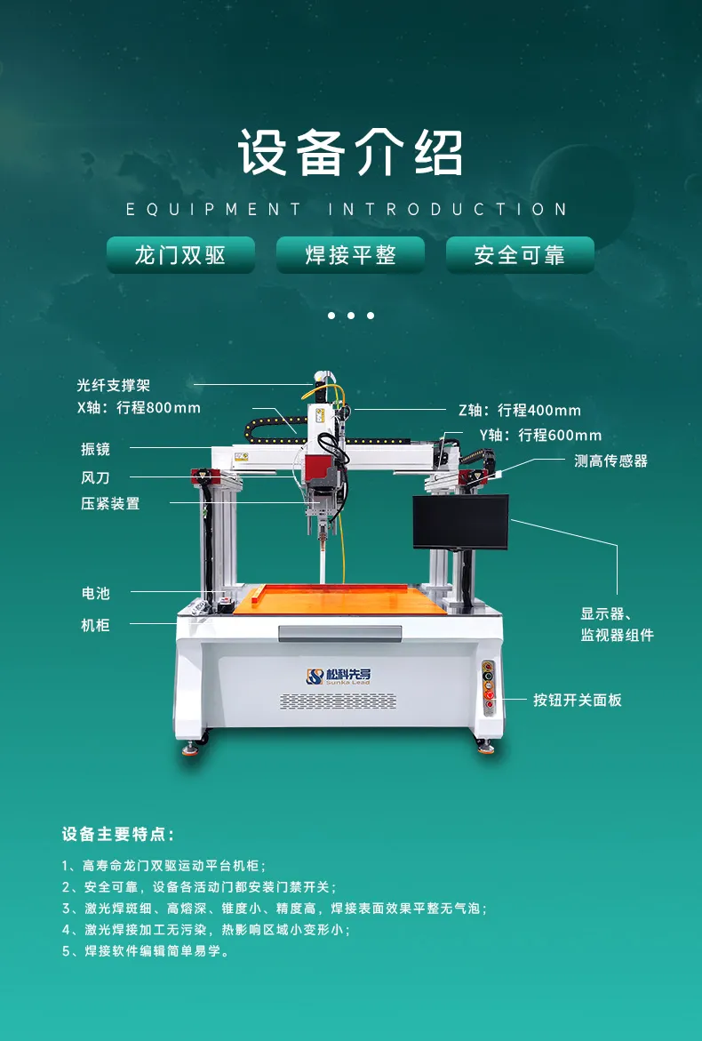 3000W龙门光纤激光焊接机锂电池高速度高精度高质量自动化焊接设备第3张