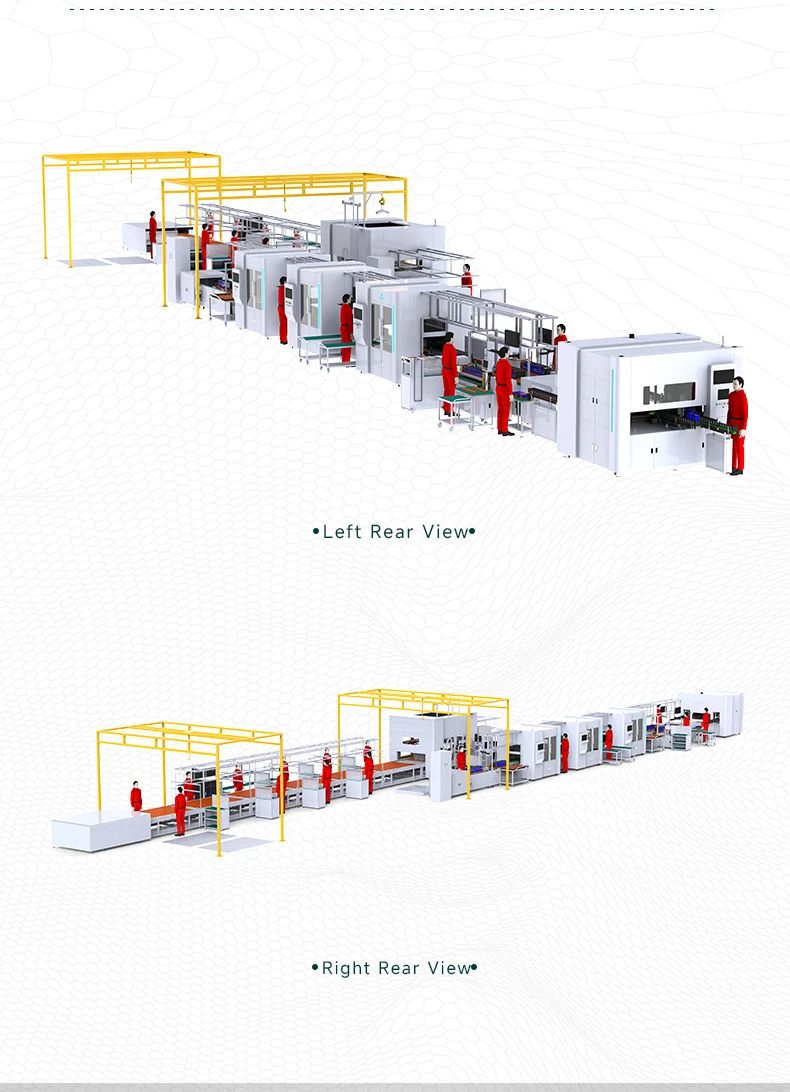사각 쉘 리튬 배터리 가정용 에너지 저장 모듈 팩 반자동 생산 라인, 대형 셀 에너지 저장 배터리 모듈 조립 라인8번째 사진