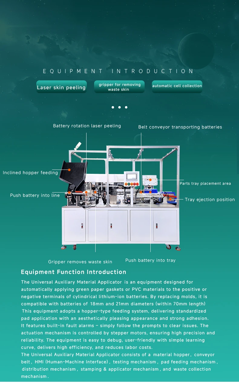 Máy bóc pin hình trụ Máy tháo màng laser tự động cho pin lithium đơnĐầu tiên3chang